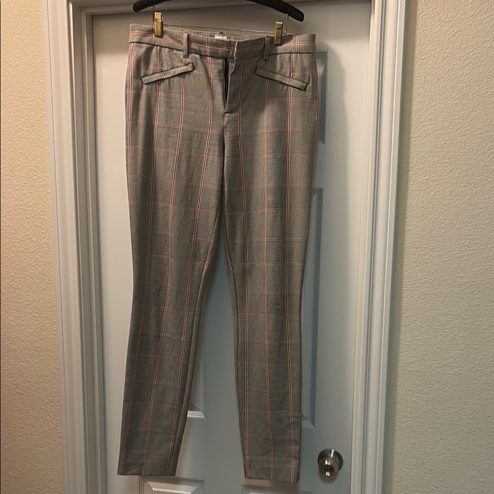 GAP Plaid Pants - Gray and Pink 10 long